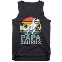 Papasaurus T Rex Dinosaur Papa Saurus Family Matching Hoodie Tank Top