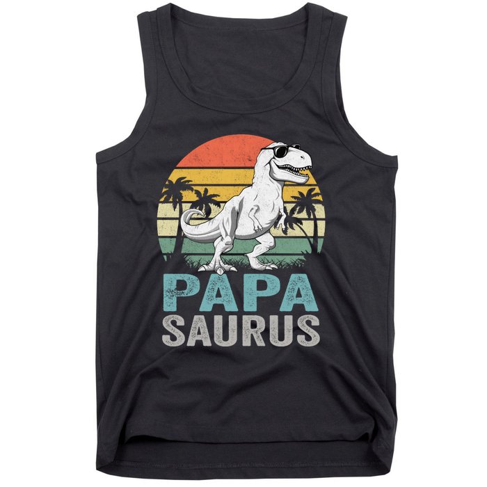 Papasaurus T Rex Dinosaur Papa Saurus Family Matching Hoodie Tank Top