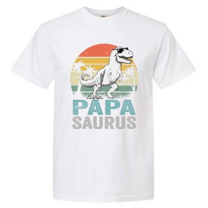 Papasaurus T Rex Dinosaur Papa Saurus Family Matching Hoodie Garment-Dyed Heavyweight T-Shirt