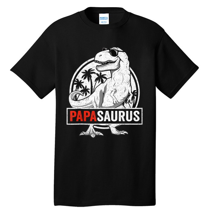 Papasaurus T Rex Dinosaur Papa Saurus Family Matching Tank Top Tall T-Shirt