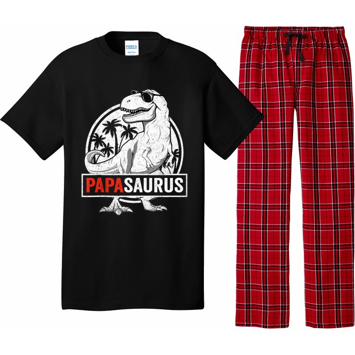 Papasaurus T Rex Dinosaur Papa Saurus Family Matching Tank Top Pajama Set