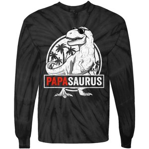 Papasaurus T Rex Dinosaur Papa Saurus Family Matching Tank Top Tie-Dye Long Sleeve Shirt