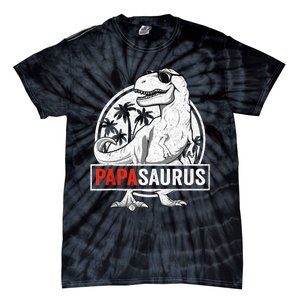 Papasaurus T Rex Dinosaur Papa Saurus Family Matching Tank Top Tie-Dye T-Shirt