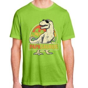 Papasaurus T Rex Dinosaur Papa Saurus Family Matching Adult ChromaSoft Performance T-Shirt