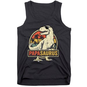 Papasaurus T Rex Dinosaur Papa Saurus Family Matching Tank Top