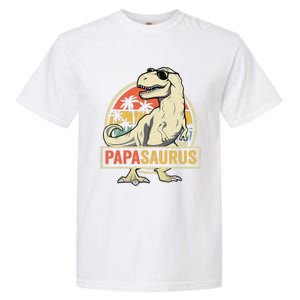 Papasaurus T Rex Dinosaur Papa Saurus Family Matching Garment-Dyed Heavyweight T-Shirt