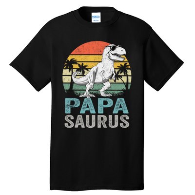 Papasaurus T Rex Dinosaur Papa Saurus Family Matching Tall T-Shirt