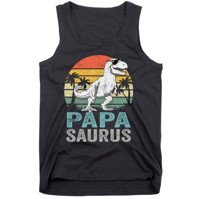 Papasaurus T Rex Dinosaur Papa Saurus Family Matching Tank Top