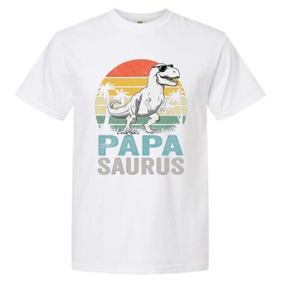 Papasaurus T Rex Dinosaur Papa Saurus Family Matching Garment-Dyed Heavyweight T-Shirt