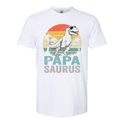 Papasaurus T Rex Dinosaur Papa Saurus Family Matching Softstyle CVC T-Shirt