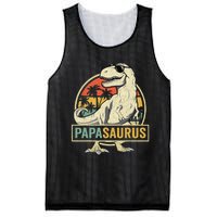 Papasaurus T Rex Dinosaur Papa Saurus Family Matching Mesh Reversible Basketball Jersey Tank