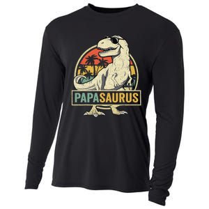 Papasaurus T Rex Dinosaur Papa Saurus Family Matching Cooling Performance Long Sleeve Crew