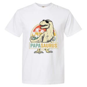 Papasaurus T Rex Dinosaur Papa Saurus Family Matching Garment-Dyed Heavyweight T-Shirt