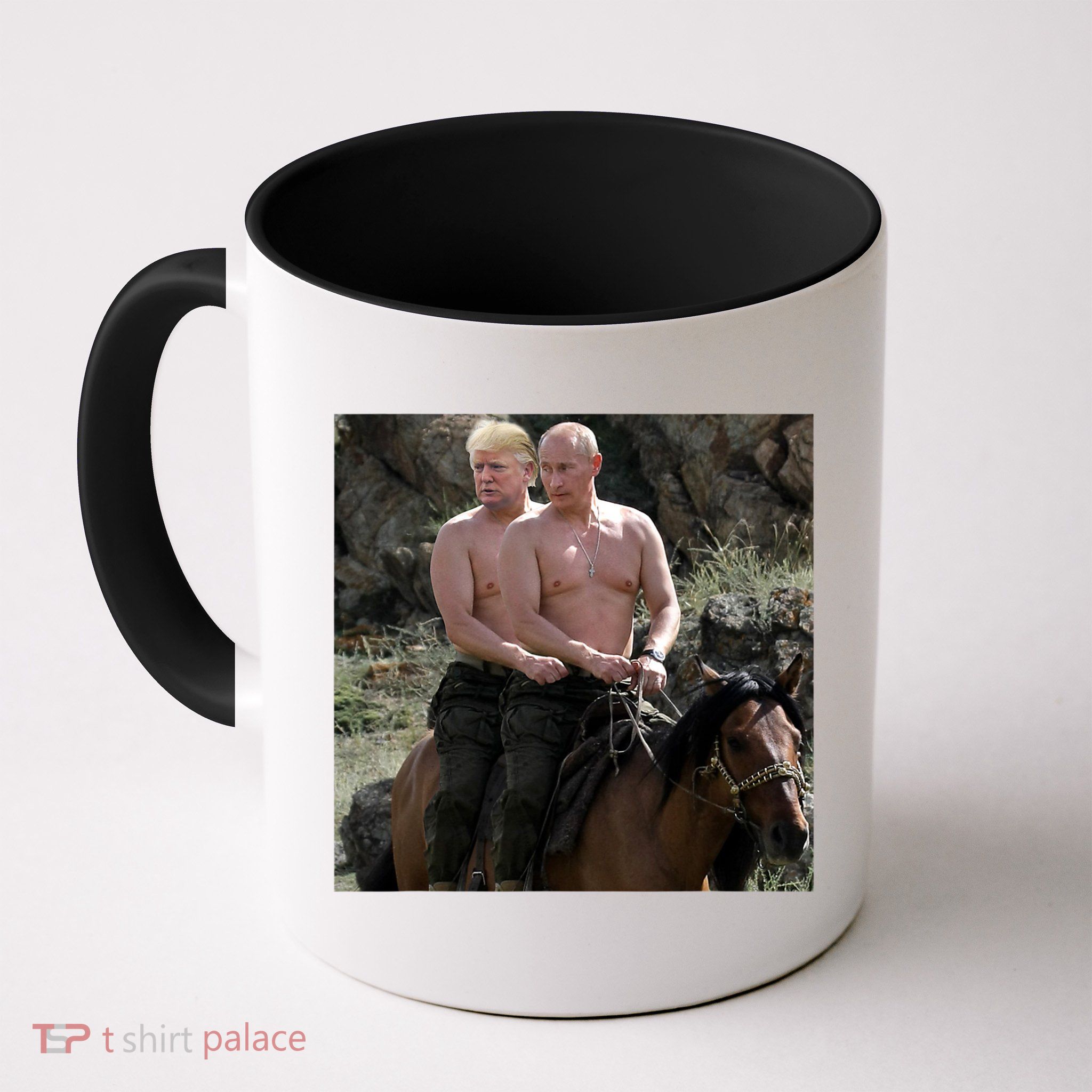 Putin Trump Riding Horse | Russia Tee Mug