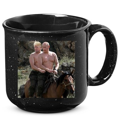 Putin Trump Riding Horse | Russia Tee 15oz Campfire Ceramic Mug