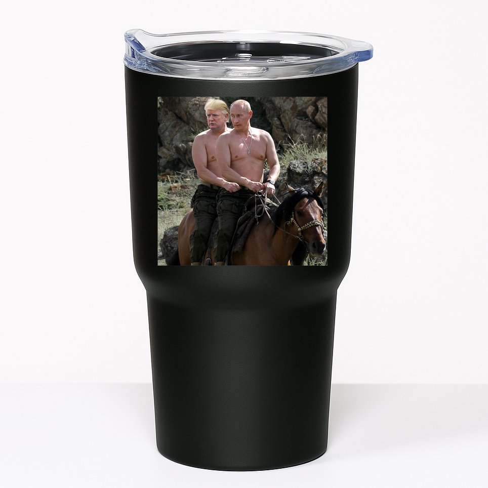 Putin Trump Riding Horse | Russia Tee Tumbler