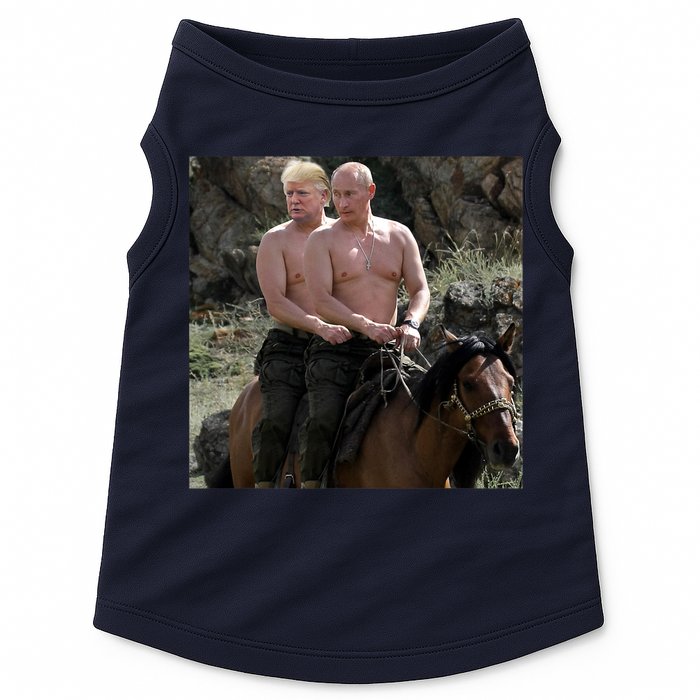 Putin Trump Riding Horse | Russia Tee Doggie Tank