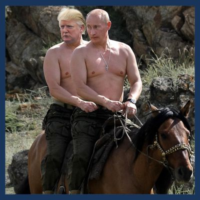 Putin Trump Riding Horse | Russia Tee T-Shirt