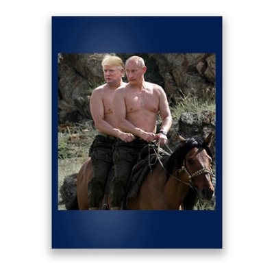 Putin Trump Riding Horse | Russia Tee Poster