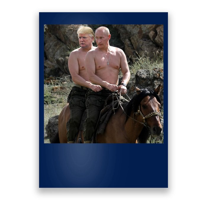 Putin Trump Riding Horse | Russia Tee Poster