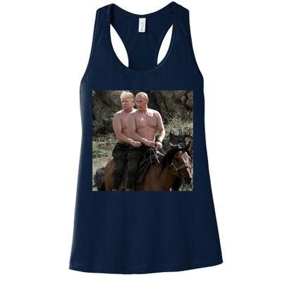 Putin Trump Riding Horse | Russia Tee Womens Tank Top