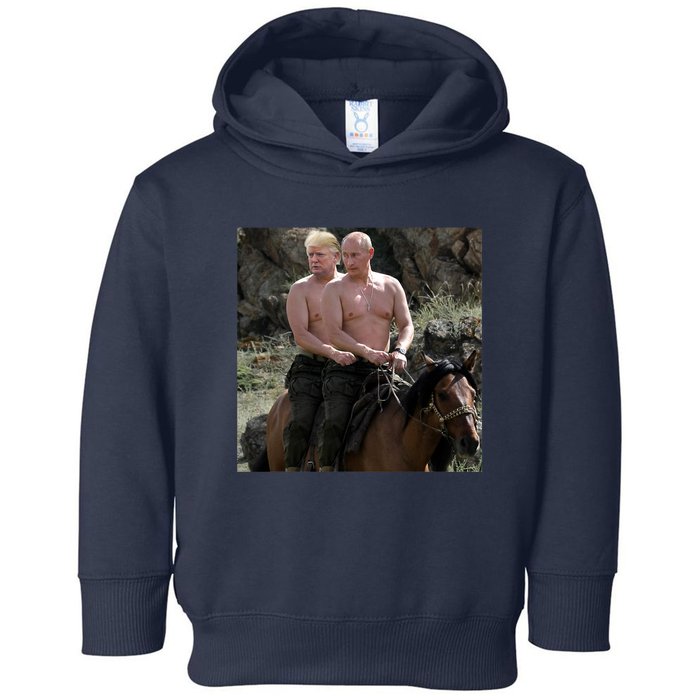 Putin Trump Riding Horse | Russia Tee Toddler Hoodie