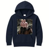 Putin Trump Riding Horse | Russia Tee Kids Hoodie