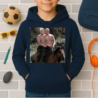 Putin Trump Riding Horse | Russia Tee Kids Hoodie