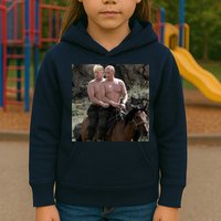 Putin Trump Riding Horse | Russia Tee Kids Hoodie