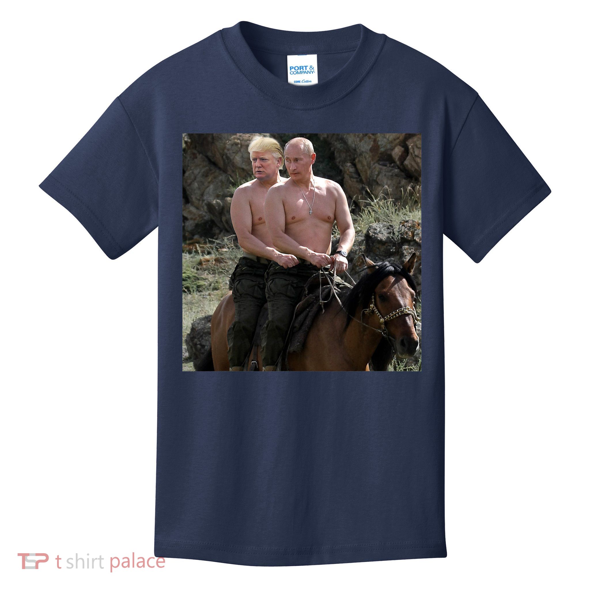 Putin Trump Riding Horse | Russia Tee Kids T-Shirt