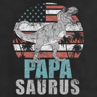 Papasaurus T Rex Dinosaur Papa Saurus American Flag Gift 7 Panel Mesh Trucker Snapback Hat