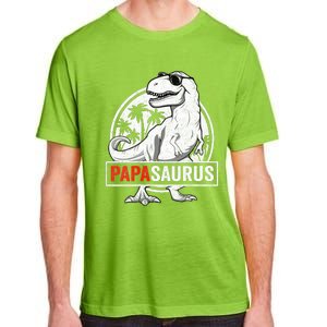 Papasaurus T Rex Dinosaur Papa Saurus Family Matching Vneck Adult ChromaSoft Performance T-Shirt