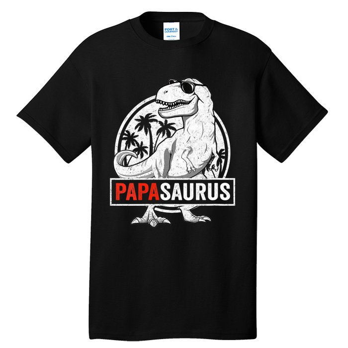 Papasaurus T Rex Dinosaur Papa Saurus Family Matching Vneck Tall T-Shirt