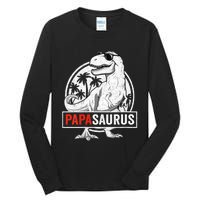 Papasaurus T Rex Dinosaur Papa Saurus Family Matching Vneck Tall Long Sleeve T-Shirt