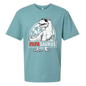 Papasaurus T Rex Dinosaur Papa Saurus Family Matching Vneck Sueded Cloud Jersey T-Shirt