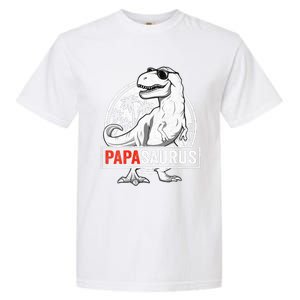 Papasaurus T Rex Dinosaur Papa Saurus Family Matching Vneck Garment-Dyed Heavyweight T-Shirt