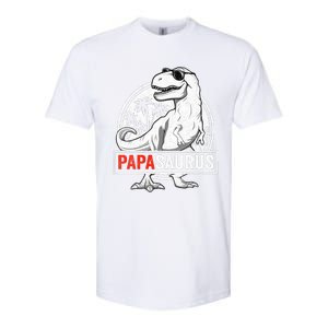 Papasaurus T Rex Dinosaur Papa Saurus Family Matching Vneck Softstyle CVC T-Shirt