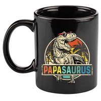 Papasaurus T Rex Papa Dinosaur Grandpa Saurus Fathers Day 11oz C Handle Ceramic Mug