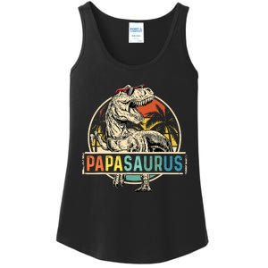 Papasaurus T Rex Papa Dinosaur Grandpa Saurus Fathers Day Ladies Essential Tank