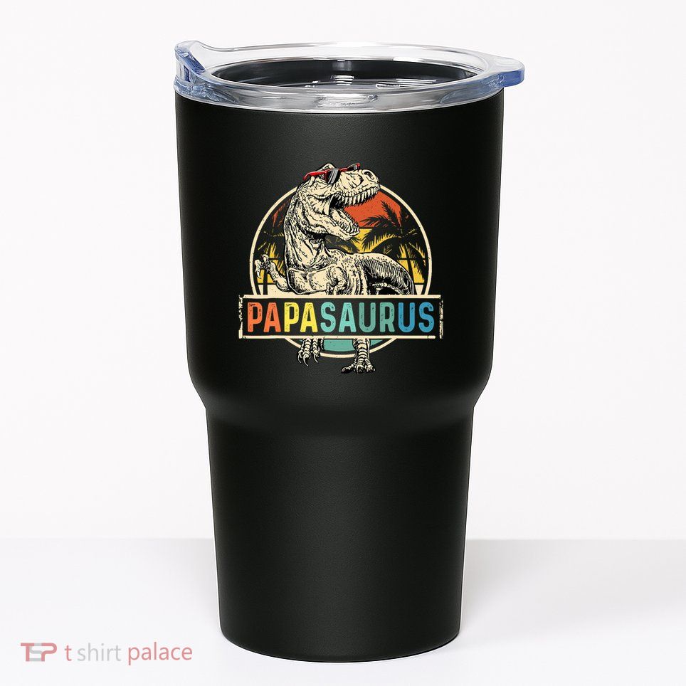 Papasaurus T Rex Papa Dinosaur Grandpa Saurus Fathers Day Tumbler