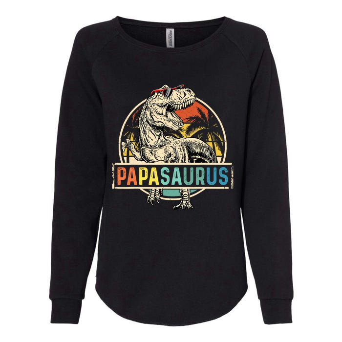 Papasaurus T Rex Papa Dinosaur Grandpa Saurus Fathers Day Womens California Wash Sweatshirt