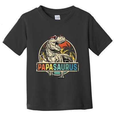 Papasaurus T Rex Papa Dinosaur Grandpa Saurus Fathers Day Toddler T-Shirt
