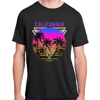 Palm Trees Retro Cali Long Beach Vintage Tropical California Adult ChromaSoft Performance T-Shirt