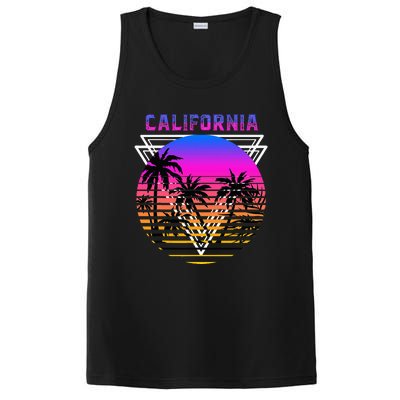 Palm Trees Retro Cali Long Beach Vintage Tropical California PosiCharge Competitor Tank