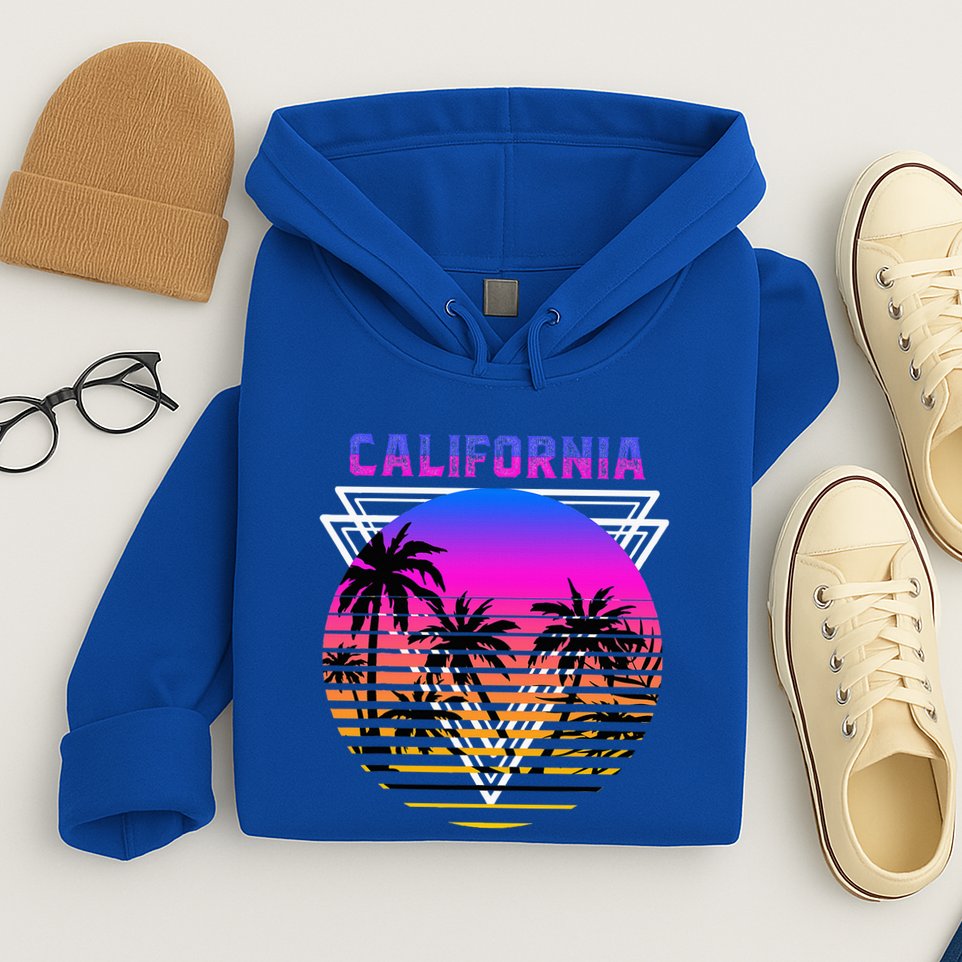 Palm Trees Retro Cali Long Beach Vintage Tropical California Hoodie