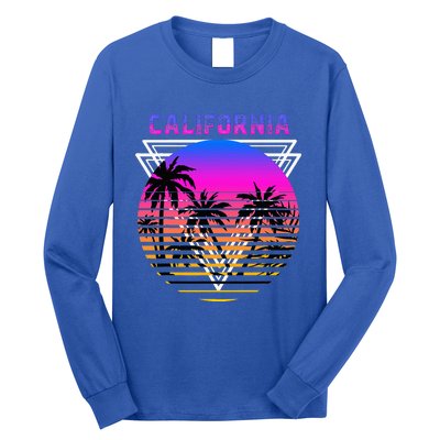 Palm Trees Retro Cali Long Beach Vintage Tropical California Long Sleeve Shirt