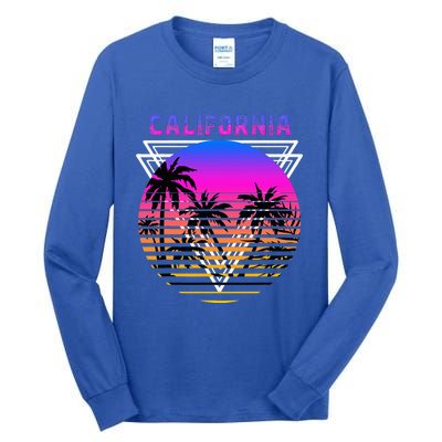 Palm Trees Retro Cali Long Beach Vintage Tropical California Tall Long Sleeve T-Shirt