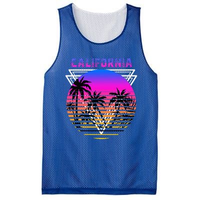 Palm Trees Retro Cali Long Beach Vintage Tropical California Mesh Reversible Basketball Jersey Tank