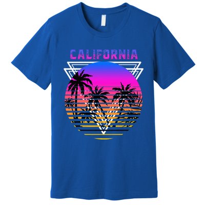 Palm Trees Retro Cali Long Beach Vintage Tropical California Premium T-Shirt