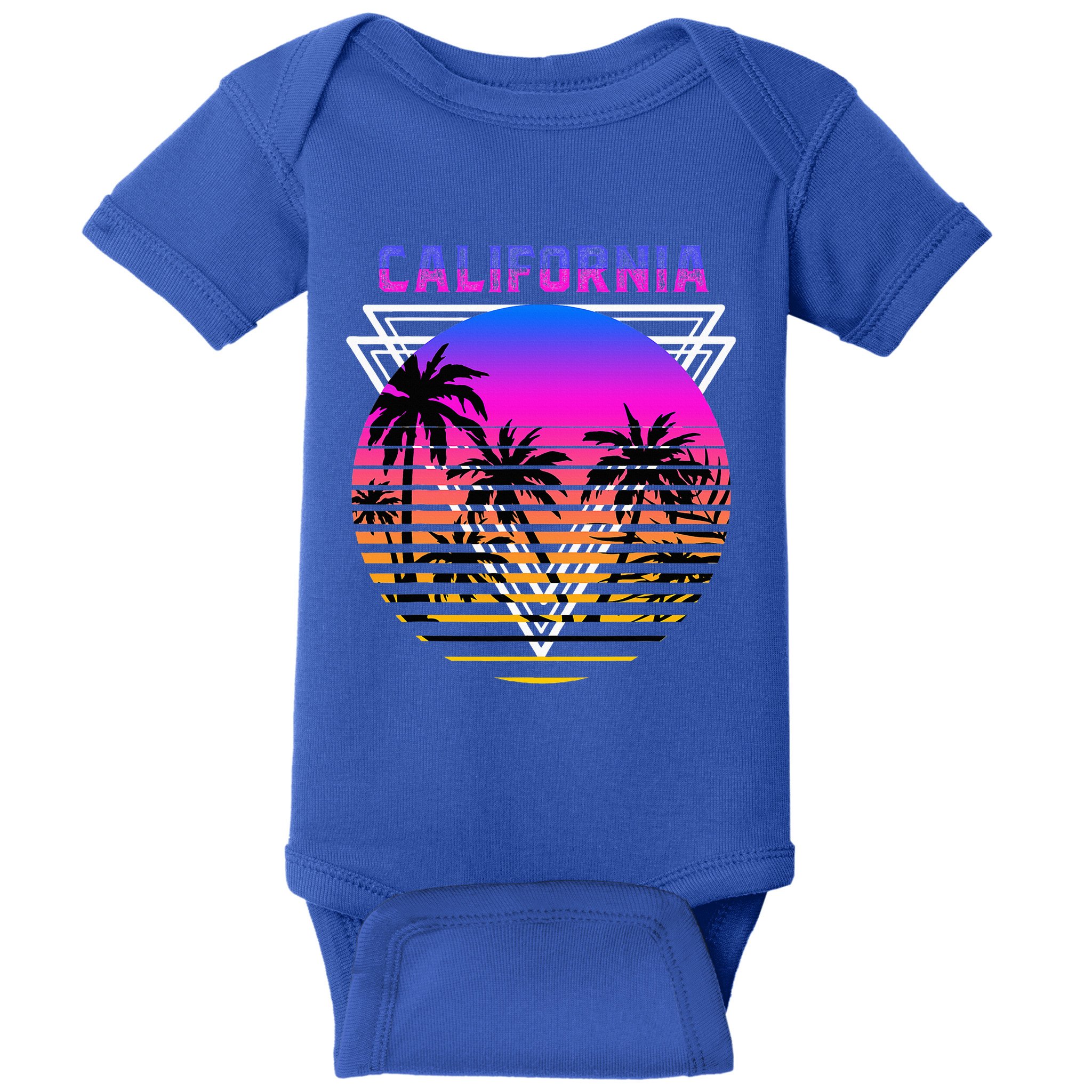 Palm Trees Retro Cali Long Beach Vintage Tropical California Baby Bodysuit